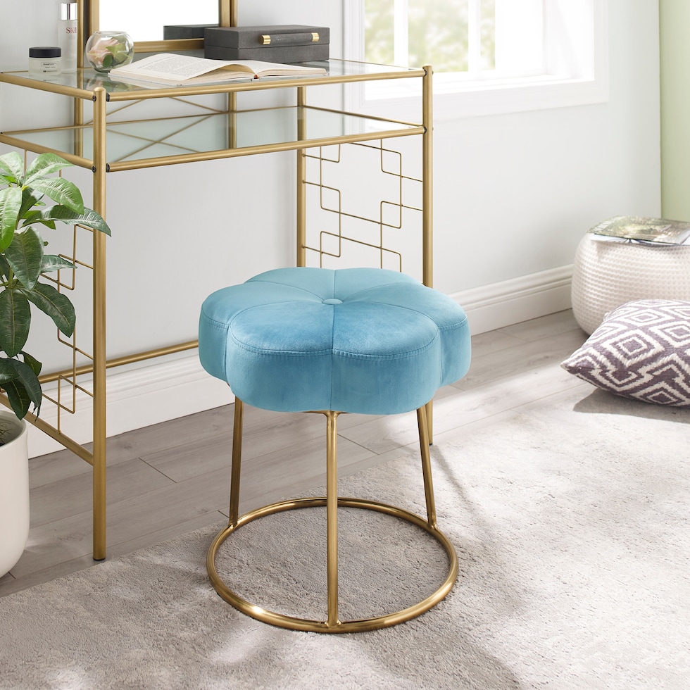 dora blue vanity stool   