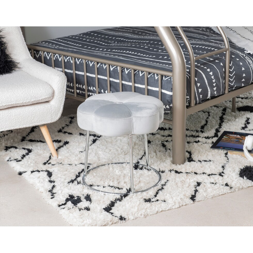 dora gray vanity stool   