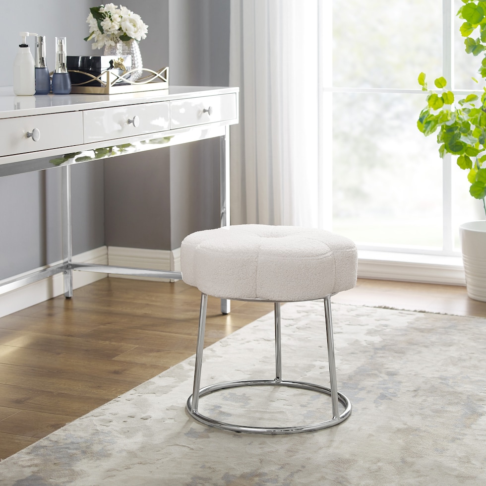 dora white vanity stool   