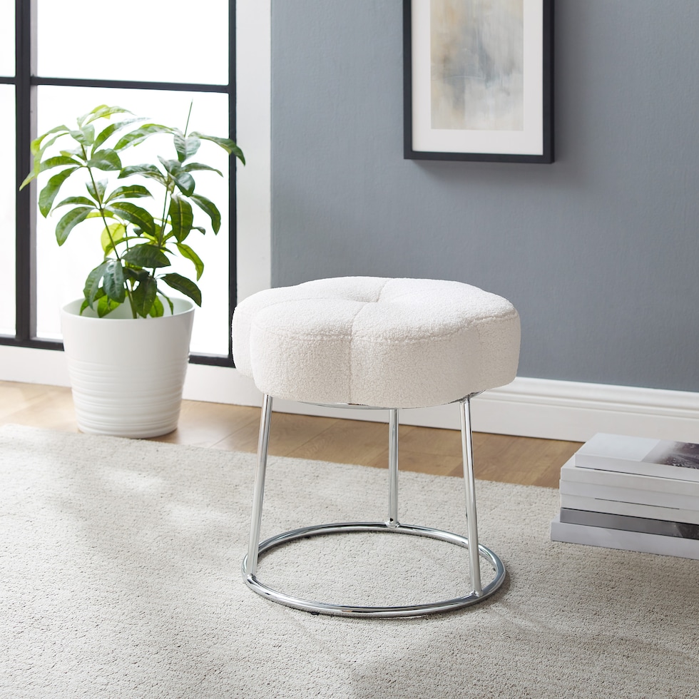 dora white vanity stool   