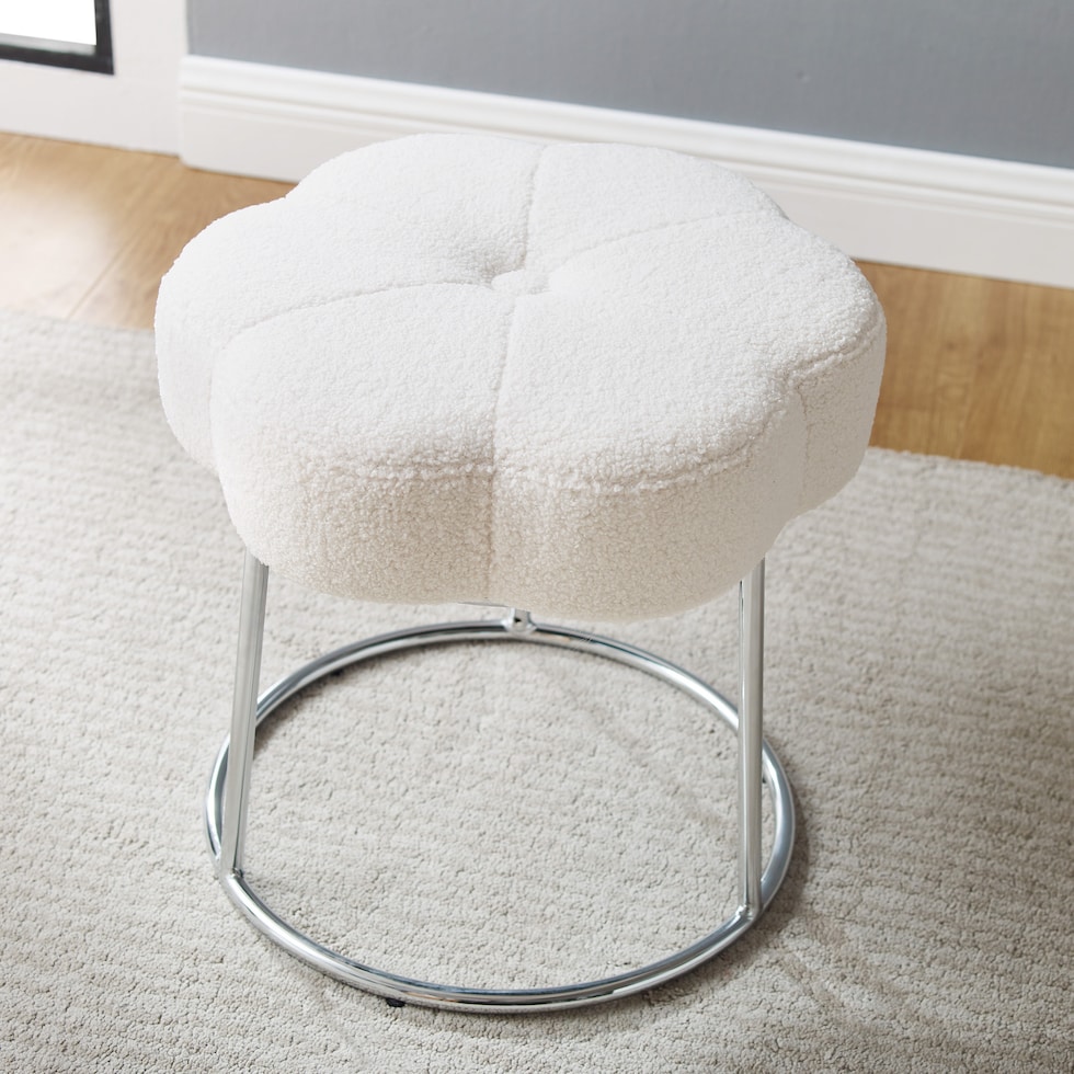 dora white vanity stool   