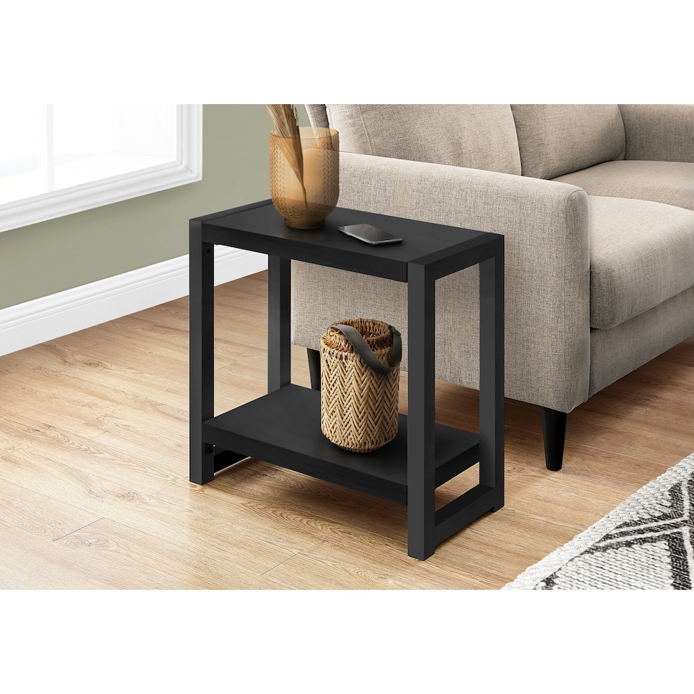 doran black end table   