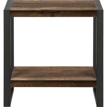 doran brown black end table   