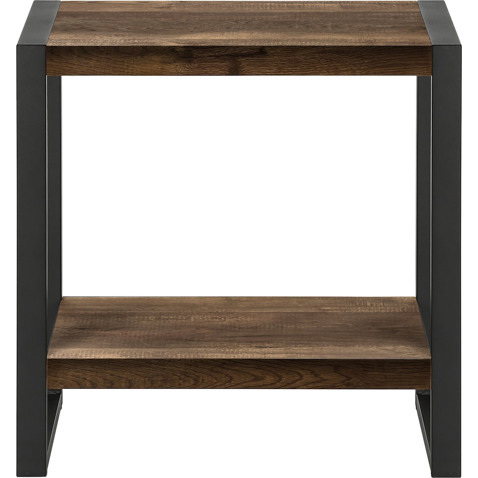 doran brown black end table   