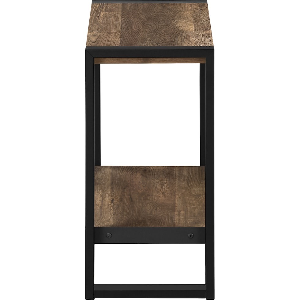 doran brown black end table   