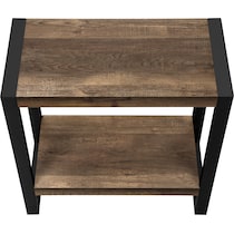 doran brown black end table   