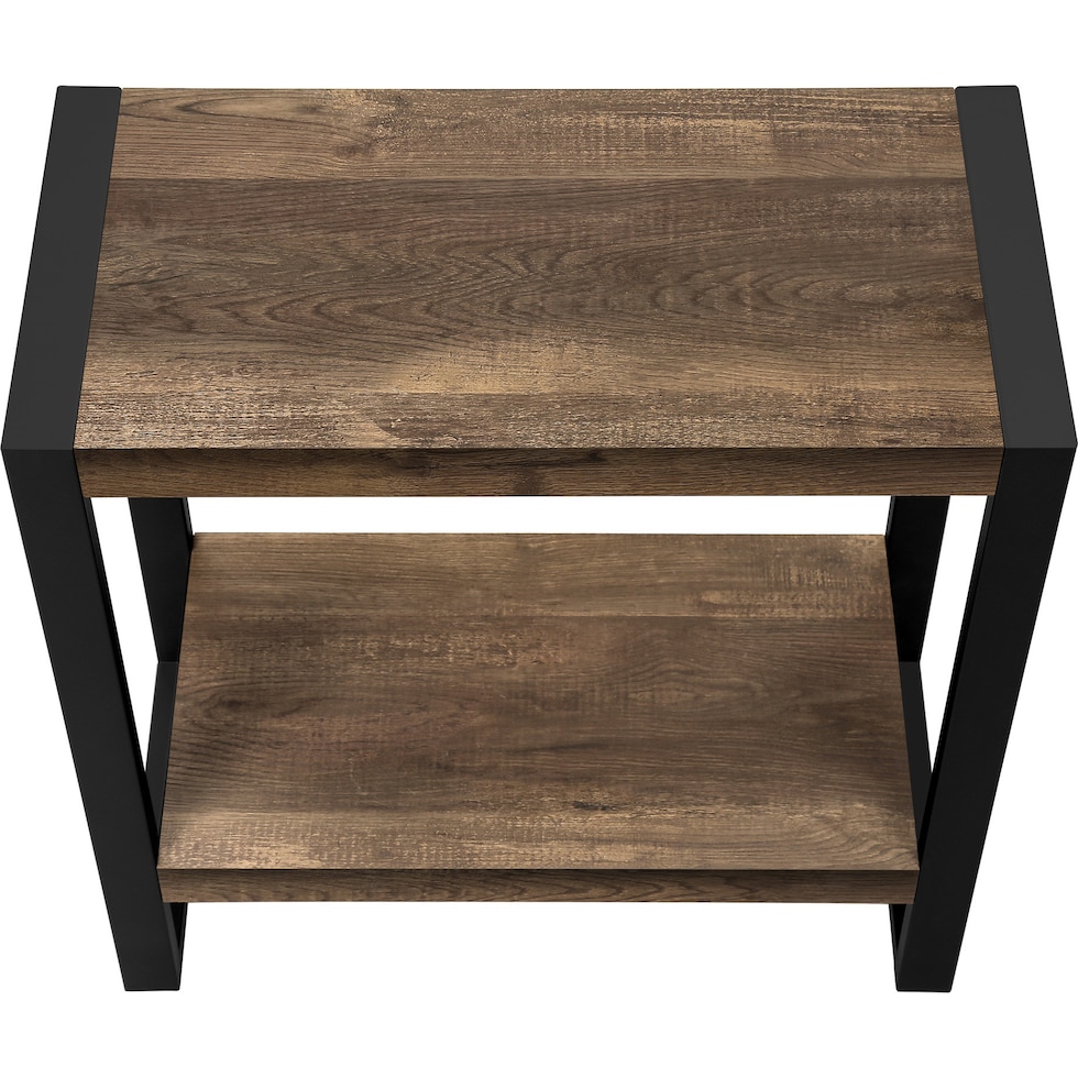 doran brown black end table   