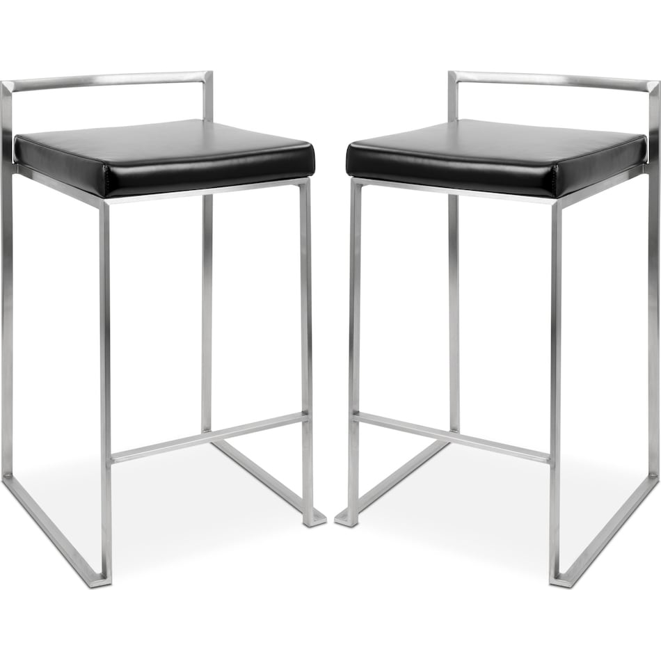 doric black  pack counter height stools   
