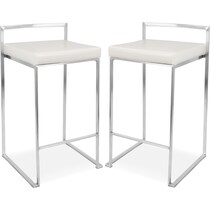 doric white counter height stool   
