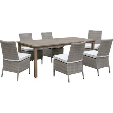 Dover Bay Outdoor Rectangular Dining Table and 6 Side Chairs