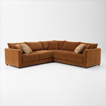 dr mod orange sectional   