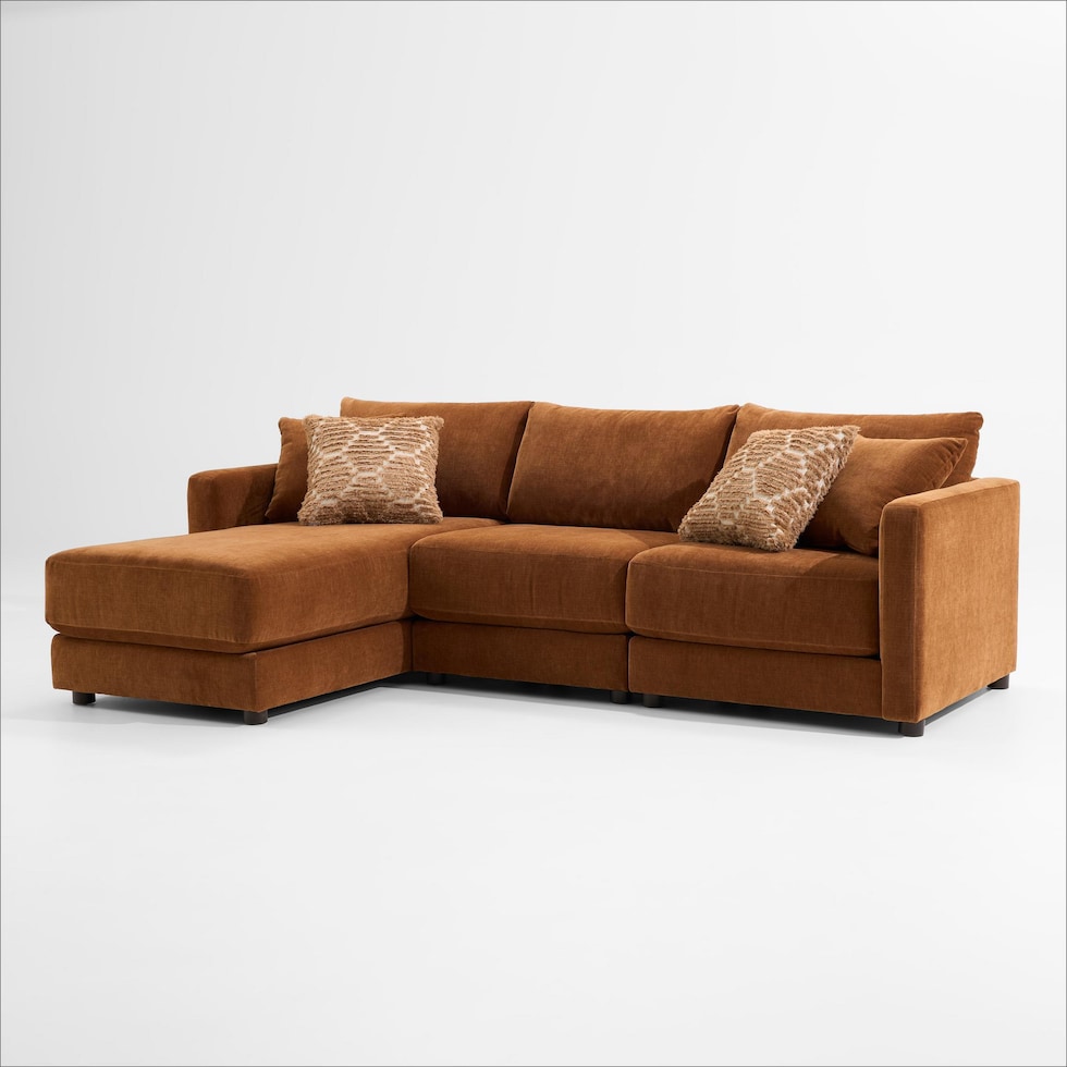 dr mod orange sectional   