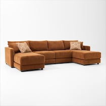dr mod orange sectional   