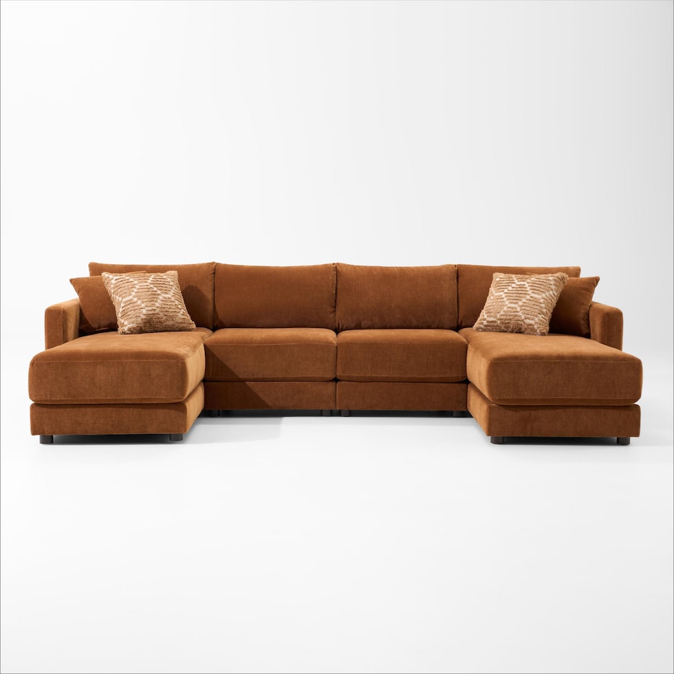 dr mod orange sectional   
