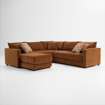 dr mod orange sectional   