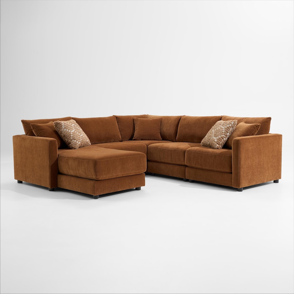 dr mod orange sectional   