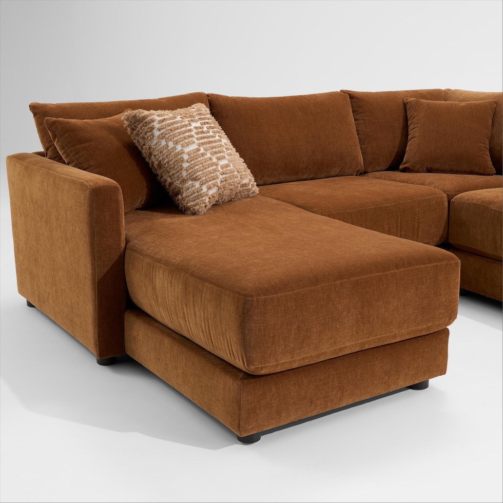 dr mod orange sectional   