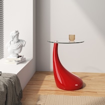 draco red accent table   