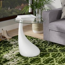 draco white accent table   