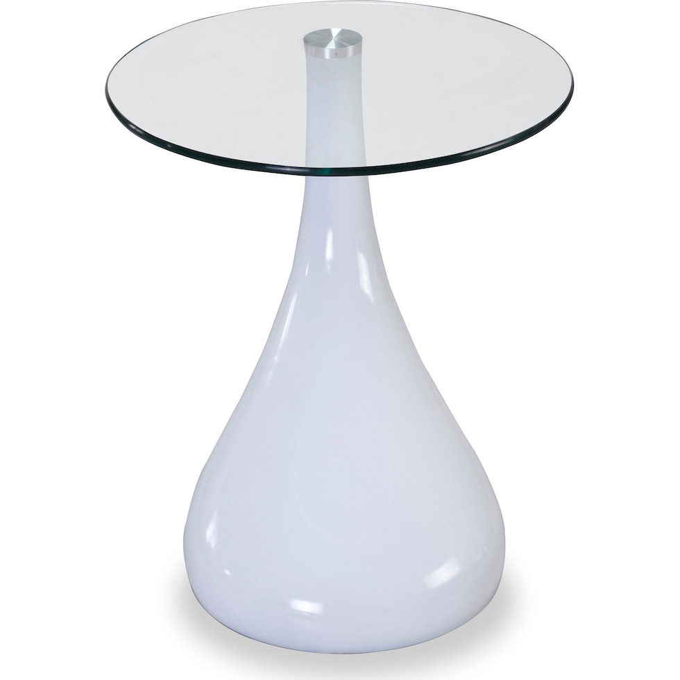 draco white accent table   