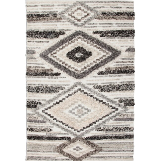 Rugs - Drake Area Rug - Ivory and Gray