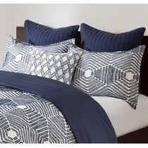 draven blue king california king bedding set   