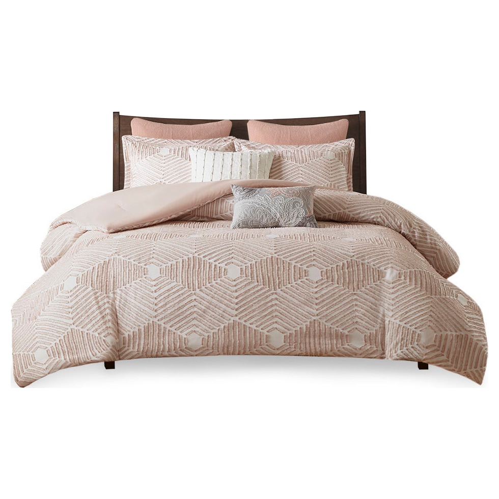 draven pink full queen bedding set   