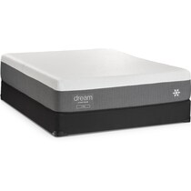 dream contour white queen mattress low profile foundation set   
