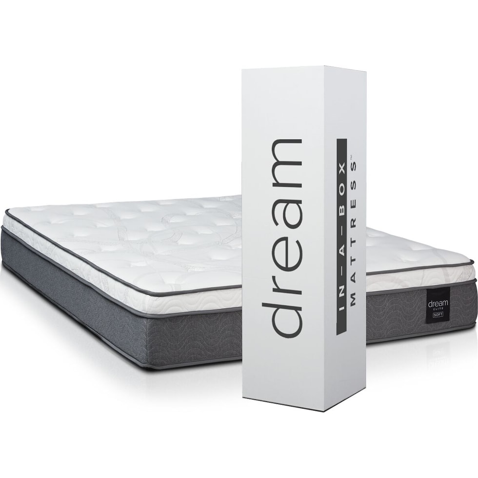 dream in a box elite white queen mattress   