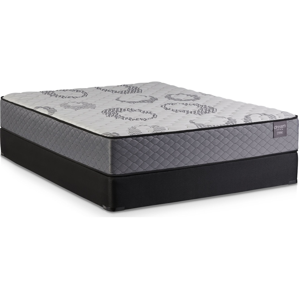 dream origin white full mattress low profile foundation set   