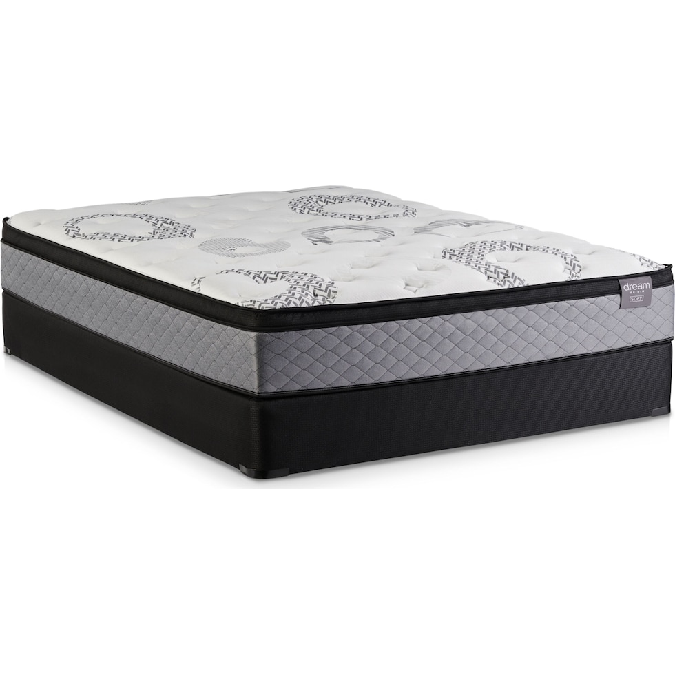 dream origin white queen mattress foundation set   