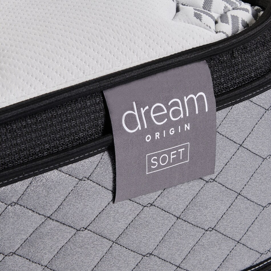 dream origin white queen mattress low profile foundation set   