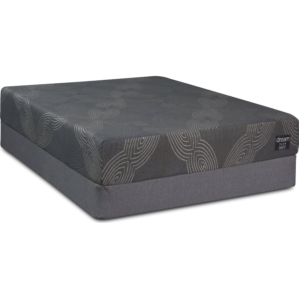 dream plus gray full mattress foldable foundation set   