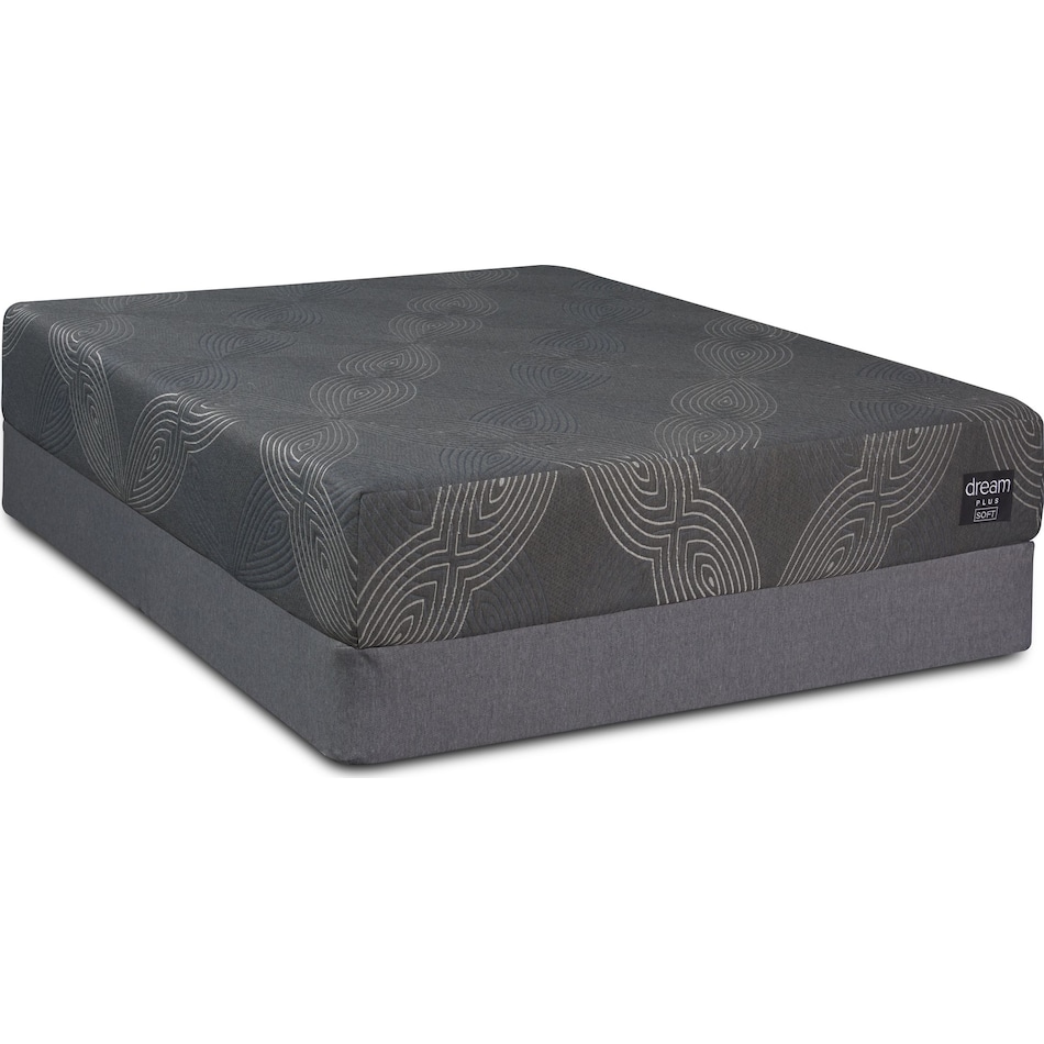 dream plus gray queen mattress foldable foundation set   