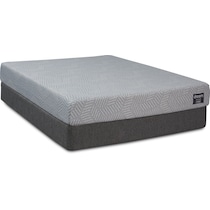 dream plus gray queen mattress low profile foundation set   