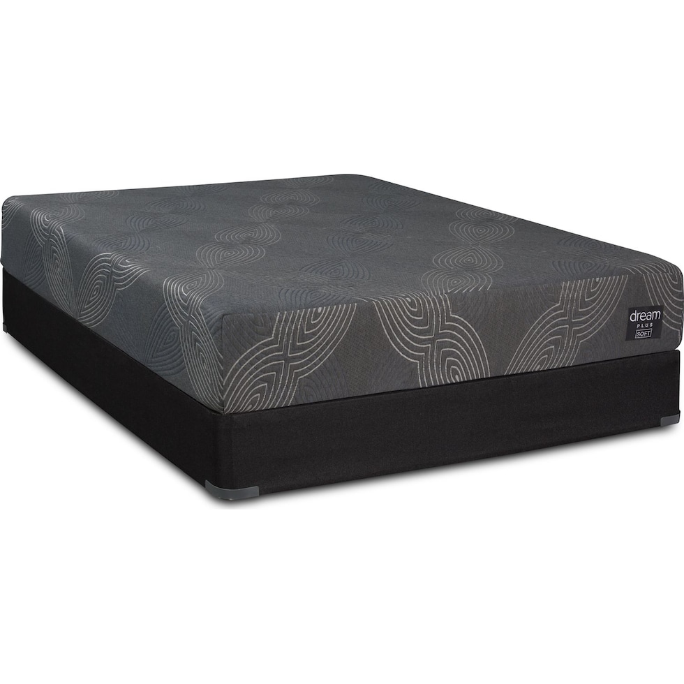 dream plus gray twin mattress foundation set   