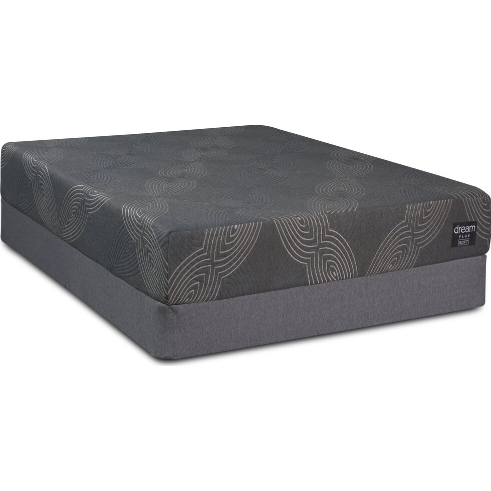 dream plus gray twin xl mattress foldable foundation set   