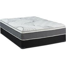 dream premium white queen mattress low profile foundation set   