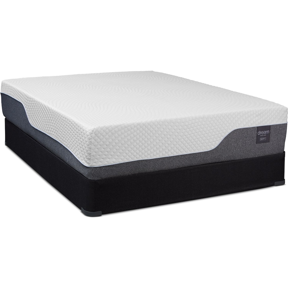 dream relax white full mattress foundation set   