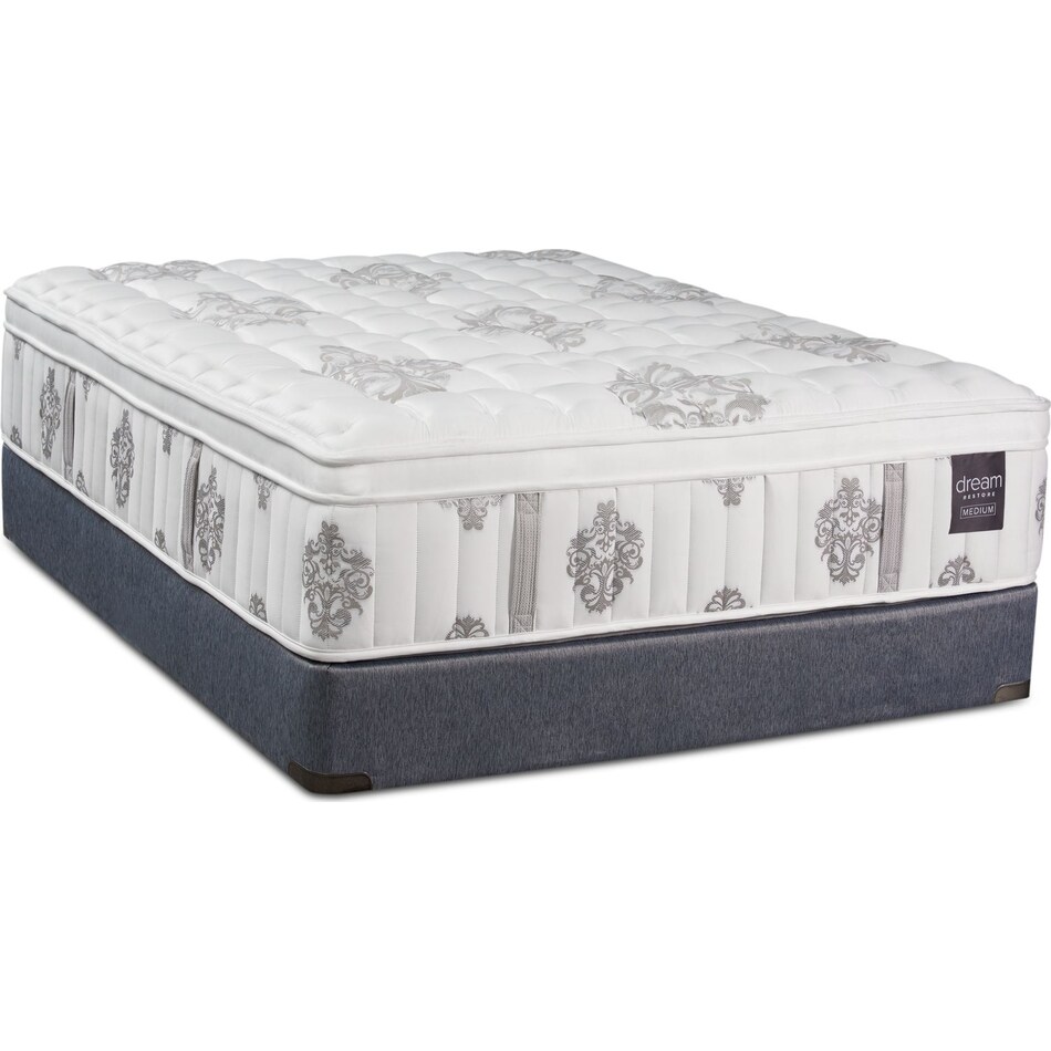dream restore white full mattress low profile foundation set   