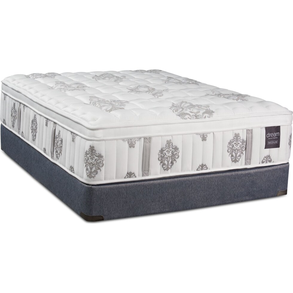 dream restore white king mattress split foundation set   