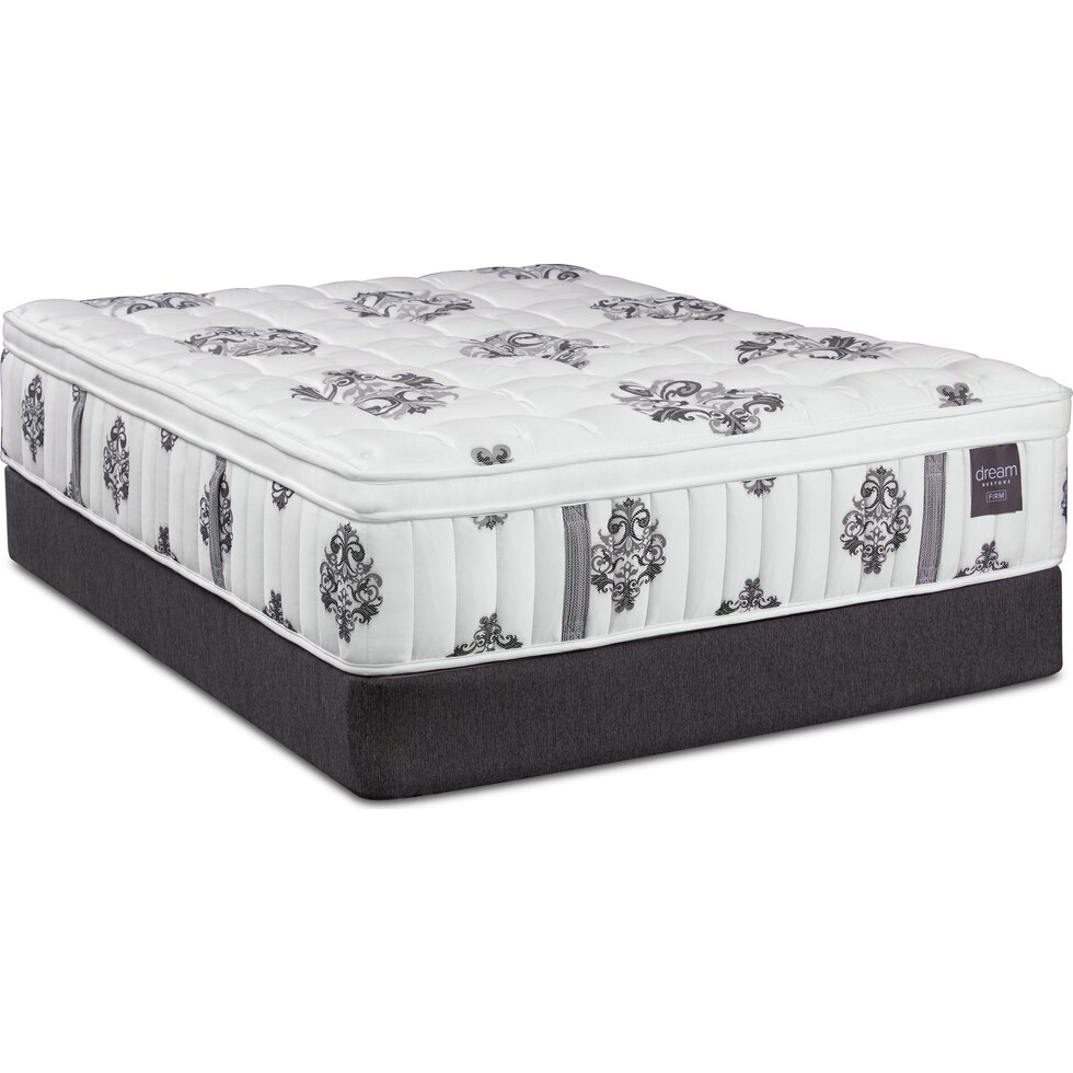 dream restore white queen mattress foundation set   