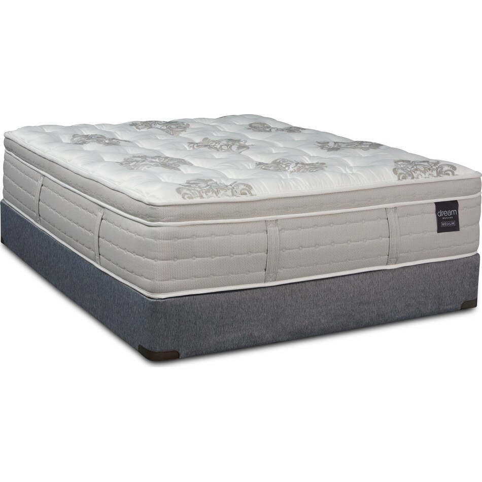 dream revive white full mattress low profile foundation set   