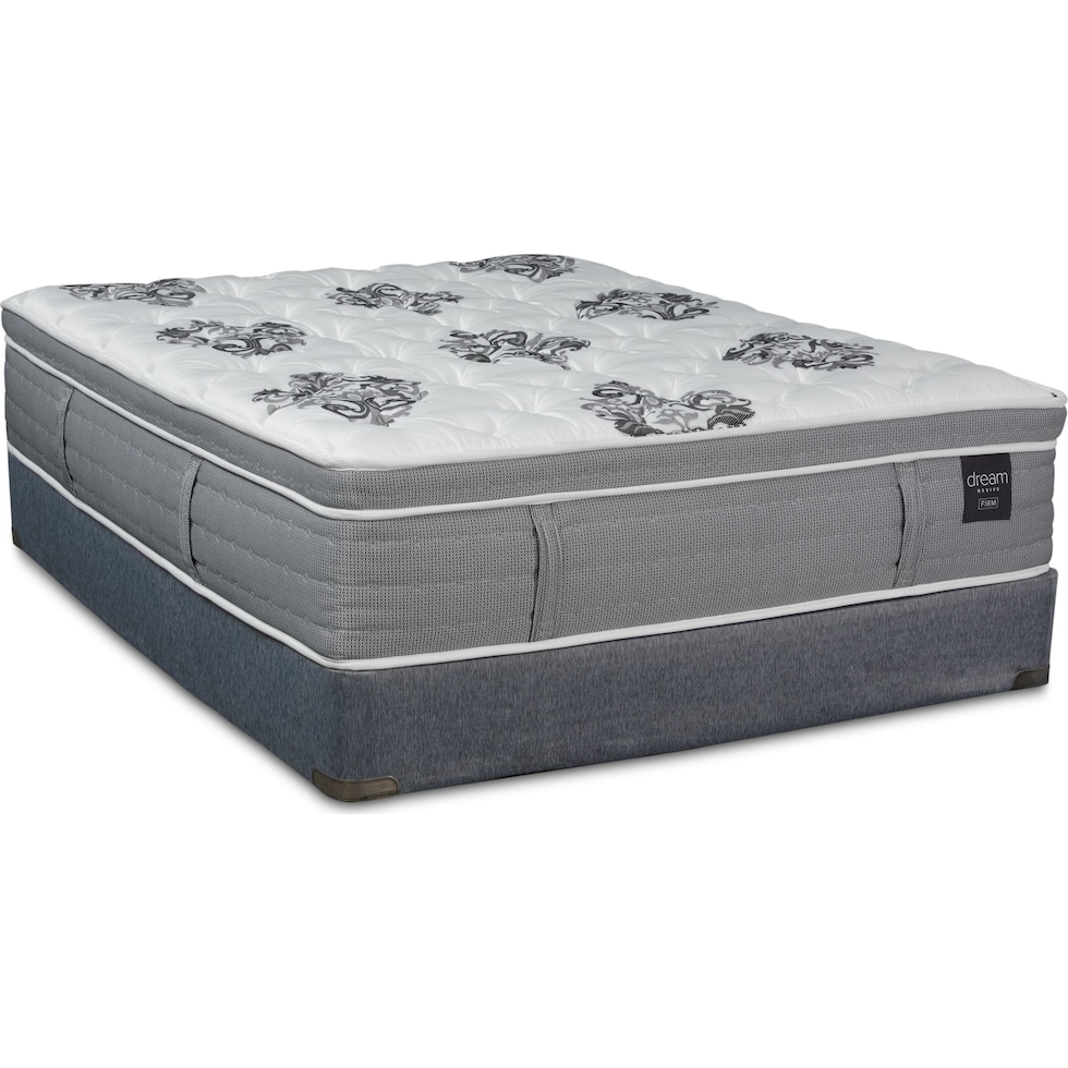 dream revive white queen mattress foundation set   