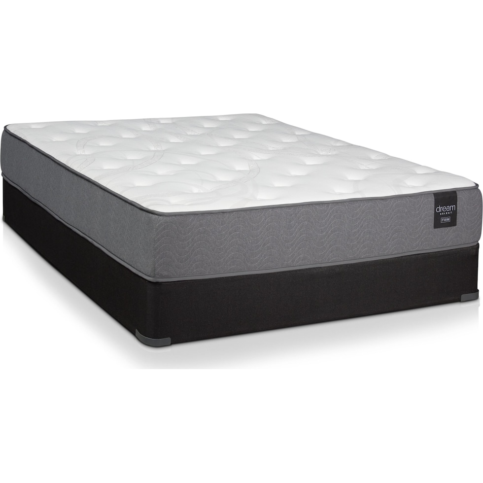 dream select white queen mattress low profile foundation set   