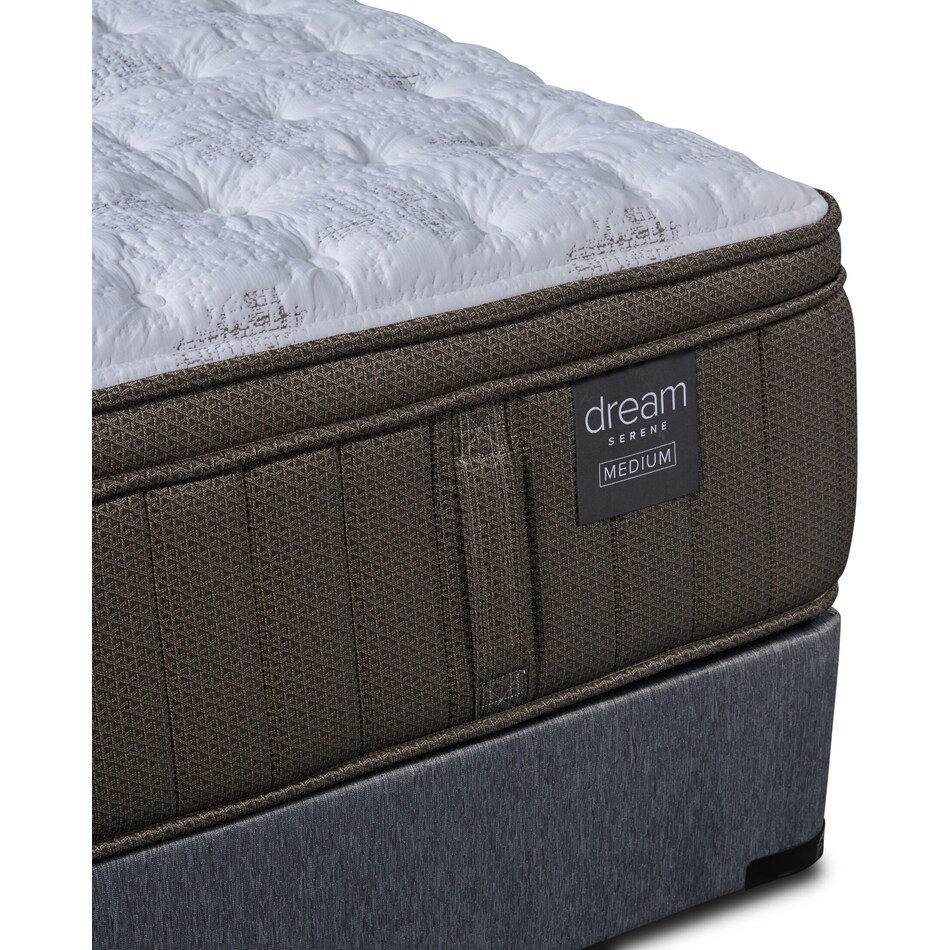 dream serene gray queen mattress split foundation set   