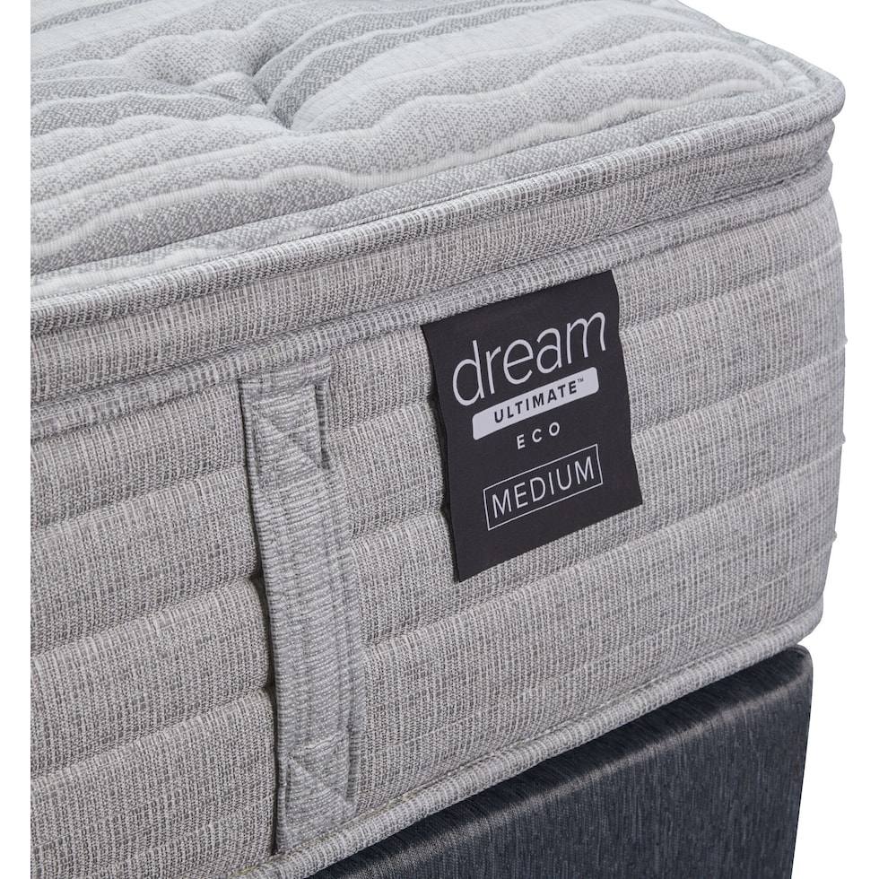 dream ultimate eco white king mattress split foundation set   