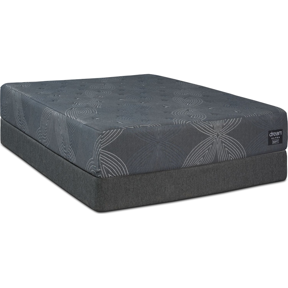 dream ultra gray king mattress split foundation set   