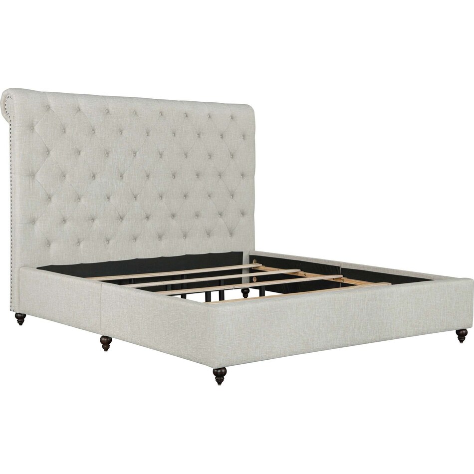 Drusilla Queen Upholstered Platform Bed Tan Value City Furniture