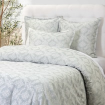 dunn green queen bedding set   